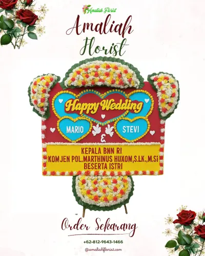 Karangan Papan Bunga Pernikahan di Akehuda